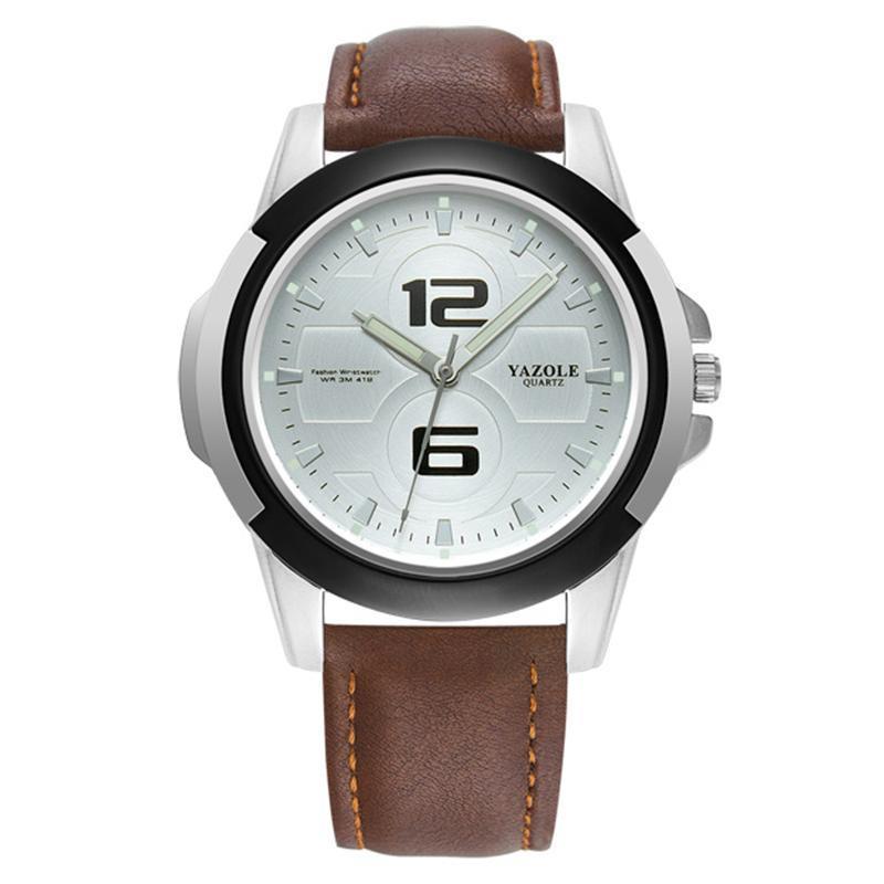 White Dial Brown Strap