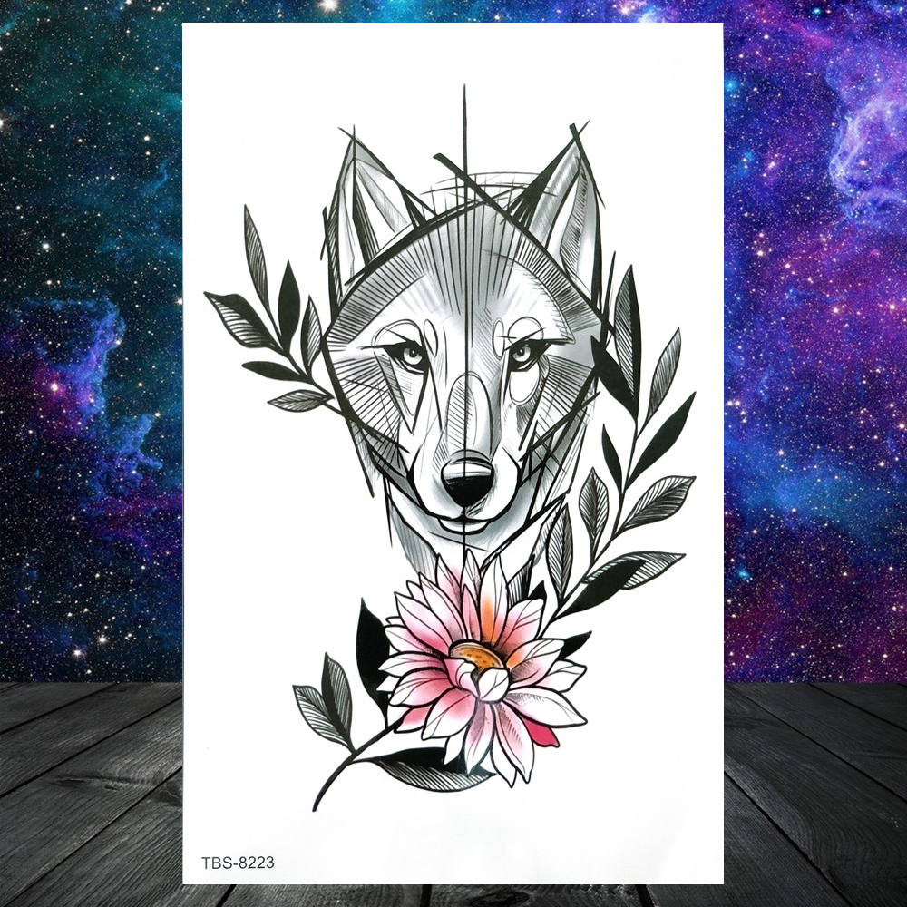 PerfectionsHolwing Tribal Wolf Tattoos Sticker For Men Boys Fake Rose Tiger Temporary Tattoo Transferable Waterproof Animal Tatoo Body Art PerfectionsHolwing Tribal Wolf Tattoos Sticker For Men Boys Fake Rose Tiger Temporary Tattoo Transferable Waterproof Animal Tatoo Body Art