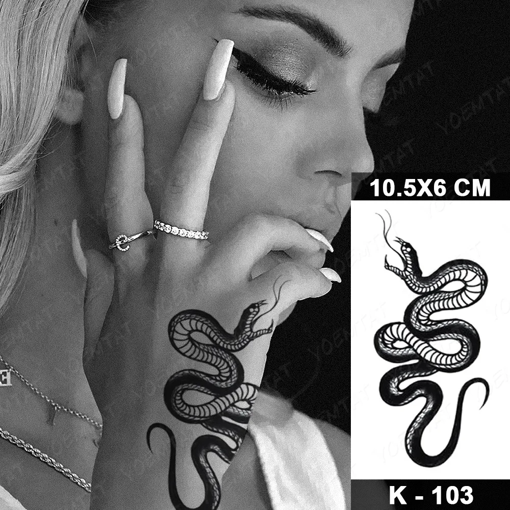 Waterdichte Tijdelijke Tattoo Sticker Snake Flower Rose Flash Tattoos Kant Fox Lion Tree Body Art Arm Fake Sleeve Tattoo Vrouwen Van 28,02 € DHgate