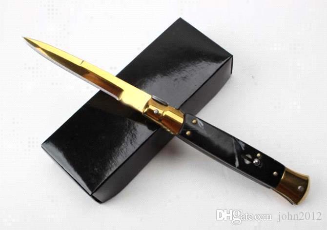 Black handle golden blade