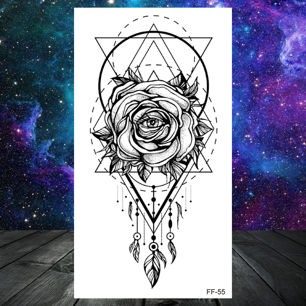 lace chains temporary tattoo for women sexy mandala henna flower tattoos mehndi fake jewelry moon geometric rose tatoo chest art from wangfuxiang66 1 04 dhgate com