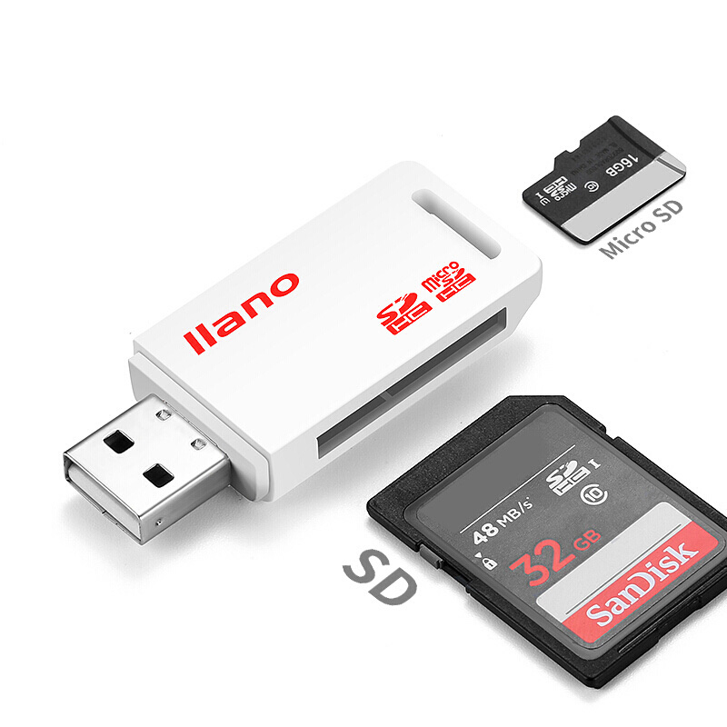 USB 2.0 TF SD bianco