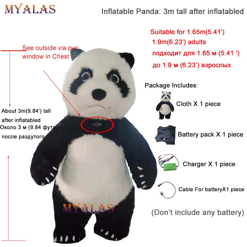 3m panda długi plusz