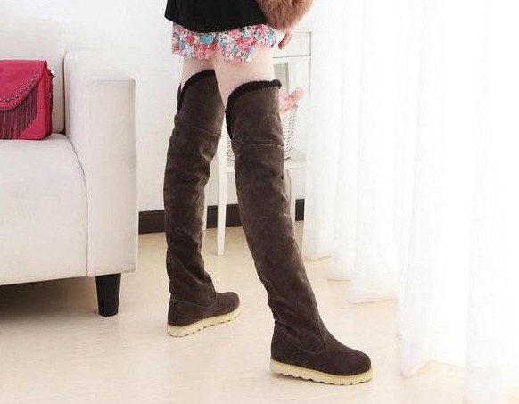 Women's Shoes Over The Knee Boots,Suede Flat Boots Long Boots Us5 8.5 ...