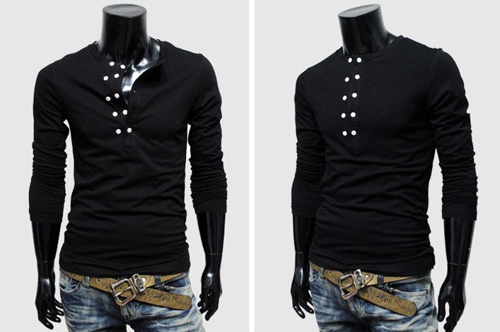 Spring&Autumn Men's Slim Fashion Double Breasted Solid Color Long ...