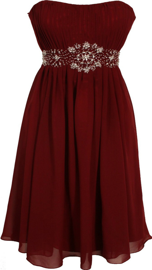 Actual Images Plus Size Red Wine Party Graduation Dresses 2013 Chiffon ...