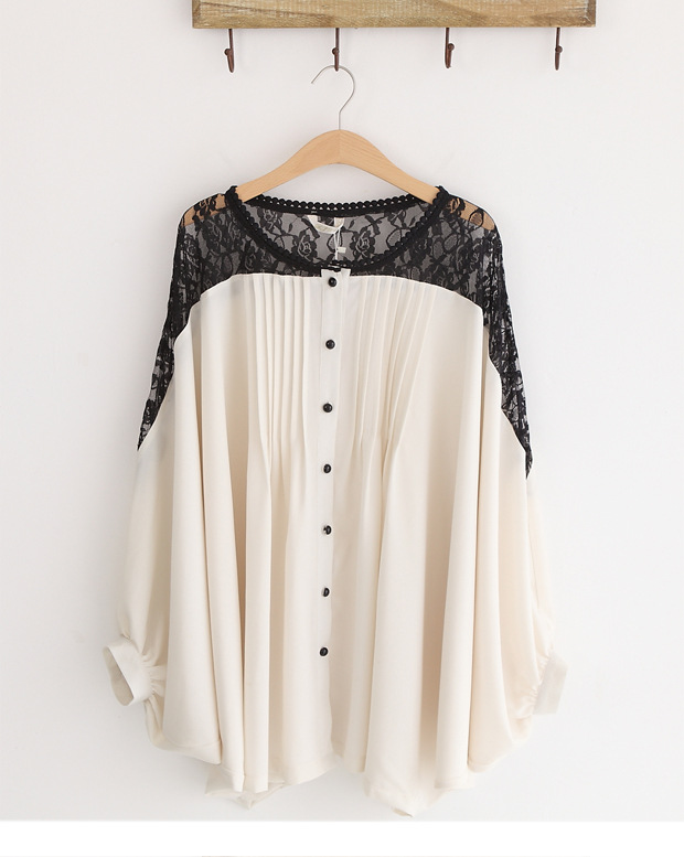 Fashion Loose Ladies Blouses Women Chiffon Blouses Sexy Lace Blouses ...