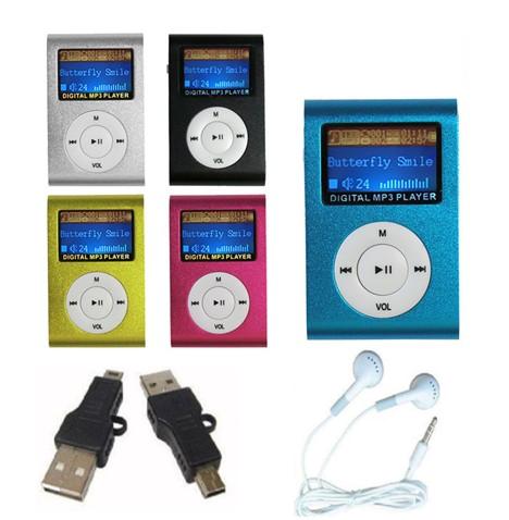 MP3 + Cabo USB + Fone de ouvido