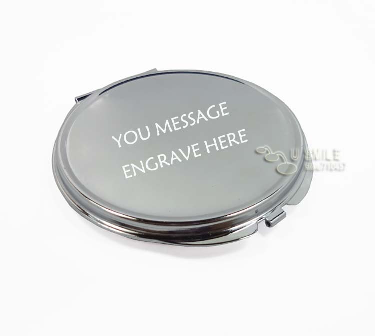 compact mirror with logo