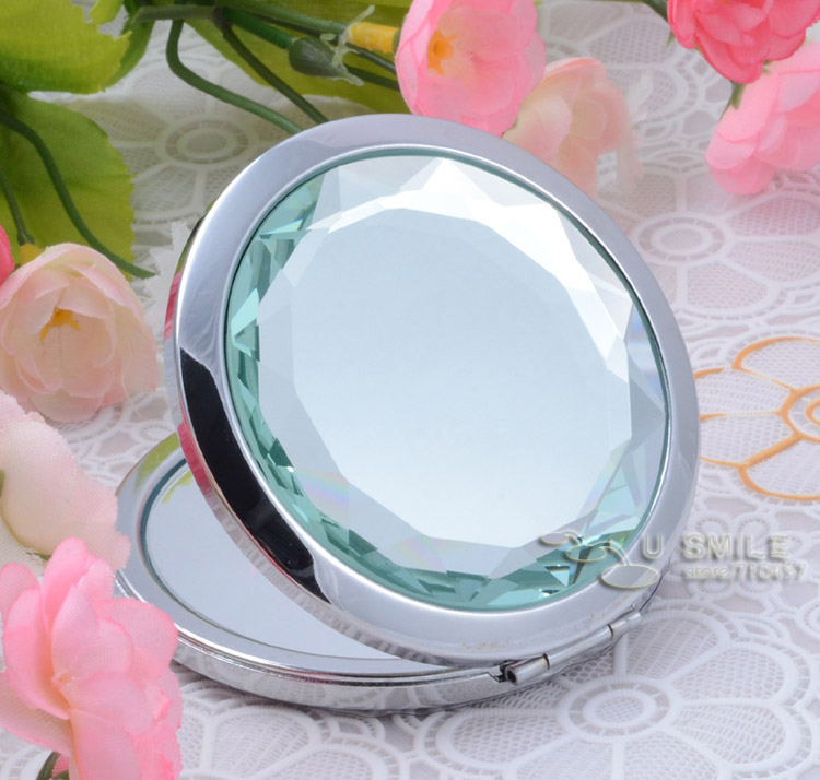 HOT!Cosmetic Compact Mirror FREE Engraved Crystal
