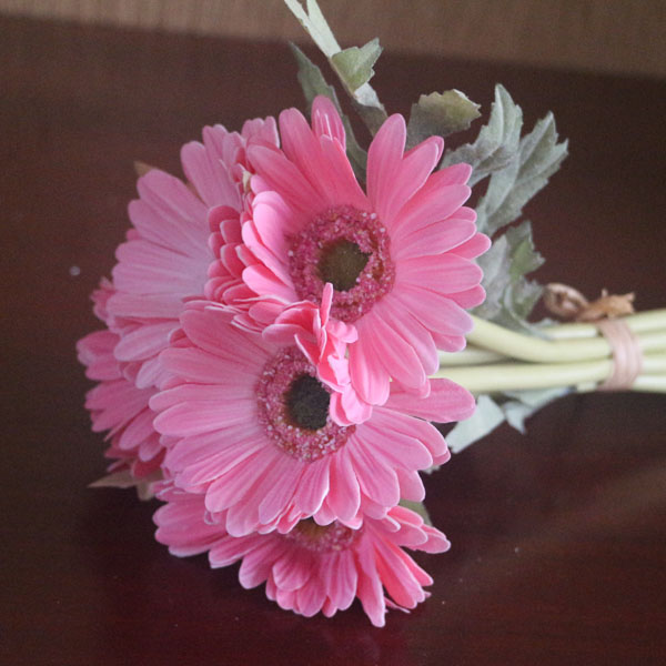 Flores decorativas tacto verdadero ramos de gerbera blanco / rosa / / rojo  de flores de la boda la