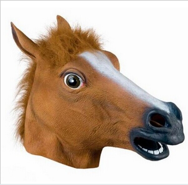 Creepy Unicorn Horse Mask Head Halloween Costume Theater Prop Novelty