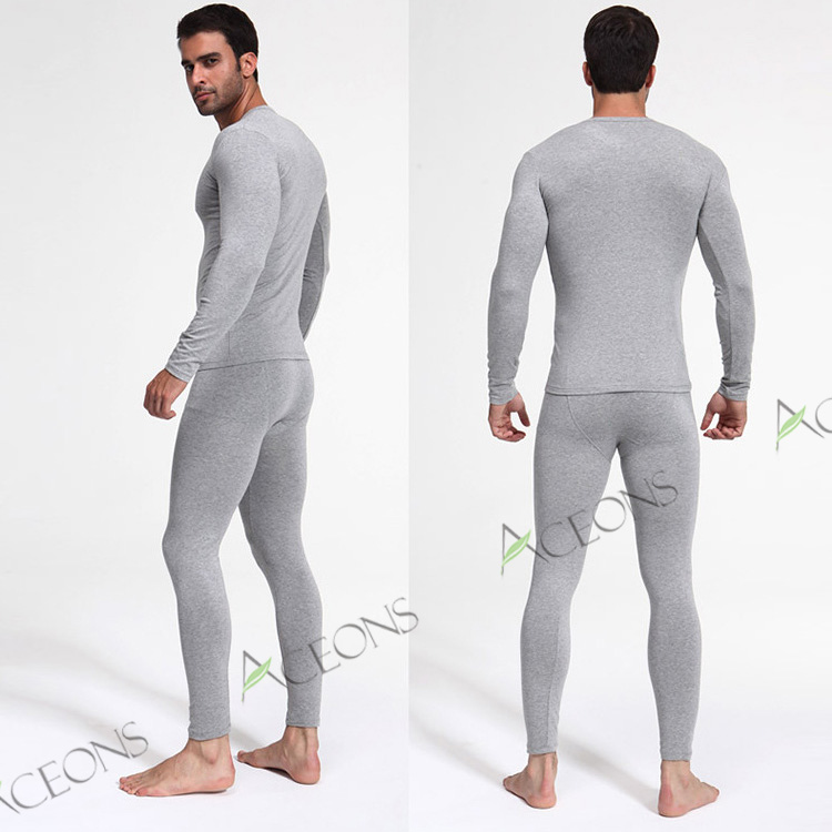 2017 Bamboo Fiber Thermal Underwear Men Winter V Neck Ultra Thin Slim ...