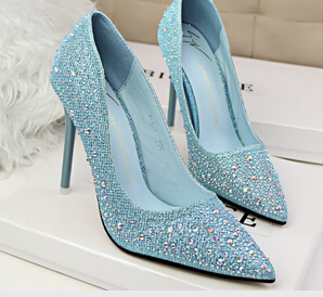 light blue satin shoes