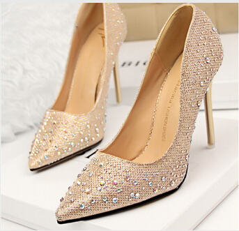 2015 Rhinestone Wedding Shoes Bridesmaid Shoes Bridal Pink Shoes