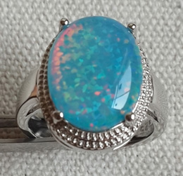 Wholesale Rings Type Nice Blue / White Fire Opal Rings For Men At 