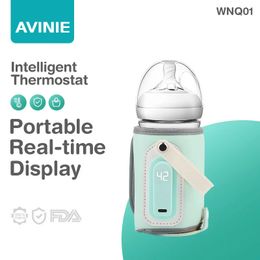 Avinie portable pour bébé bouteille chauffante alimentant le gardien de chaleur couvre de voyage USB chauffage extérieur un 240412 gratuit