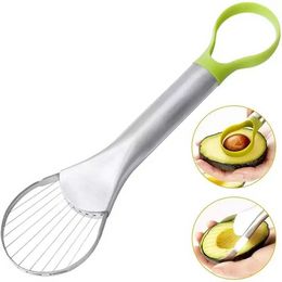 Avocado Slicer en Pitter Fruit Cutter Rasper Tool 2 In 1 roestvrijstalen kernverwijderaar Keukenaccessoires 916