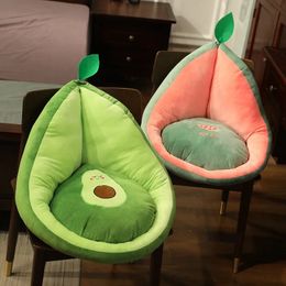 Cojín de asiento de felpa de melocotón, sandía y aguacate, sofá relleno de suelo interior, almohada de decoración de animales colorida para niños, regalo para adultos 240123