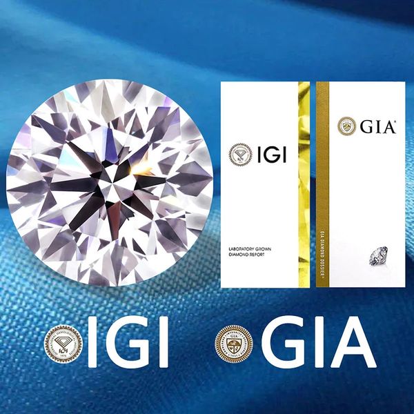 AWAE 05ct 1ct 2ct DEF couleur VSVVS diamants cultivés en laboratoire de coupe ronde CVD HPHT diamant en vrac certificat IGI GIA 240106