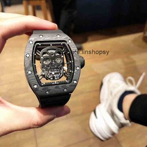 Awatches Reloj de pulsera Diseñador Lluxury Reloj mecánico para hombre Barril de vino Richa Milles Rm052 Serie Caja de fibra de carbono automática Cinta Ocio SWI G80X