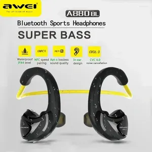 Awei A880BL Sport Headset CVC6.0 Ruisonderdrukkende Draadloze Bluetooth-hoofdtelefoon Luchtgeleiding Oortelefoon Hifi Oordopjes