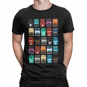 T-shirts de guitare de planche à pédale génial pour hommes Crew Neck Cott T-shirt Musique courte à manches Tee Shirt Big Size Clothes Q4RQ #
