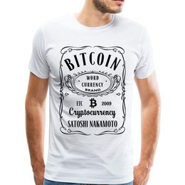 Impresionante Retro Bitcoin Tshirt Men Crewneck Camiseta de criptomonedas estampadas Camiseta Club de regalo Camiseta de diseño único barato Tops333h