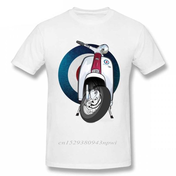 Awesome Target T Shirt Italia Scooter Tee Hombre Vintage Motocycle Graphic T-shirt Tamaño grande 210629