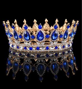 Superbe mariage couronne de mariée concours cercle complet diadème clair strass autrichiens roi reine couronne Costume fête Art déco7336151