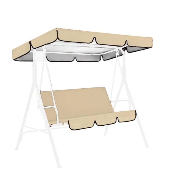 Toldos de 3 plazas, cubierta impermeable para columpio al aire libre, juego de cubierta de dosel, reemplazo de banco para silla, cubierta antipolvo para cojín de silla de columpio de jardín y Patio