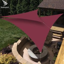 Auvents 5x5x5M vin rouge pare-soleil voile auvent pour 98% bloc UV pour les installations extérieures activités Patio jardin auvent Toldos Para extérieur