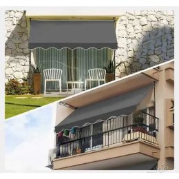 Auvents pliage de la canopée pliante auvent vertical Balcon de toit de toit par cour ménage étanche et écran solaire pergola
