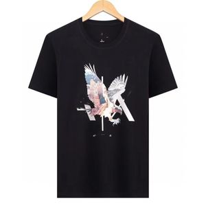 AX Desinger ropa camisas para hombre 100 algodón top camisetas casual carta en el pecho Patrón de impresión de lujo manga corta transpirable Anti-Shrink Tamaño M XXXL moda hombres camiseta