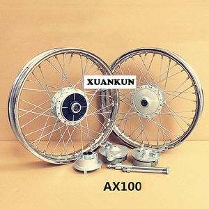 AX100 motorfiets retrofit voor- en achterwielsamenstel 17 inch 18 inch brede stalen ringwielen