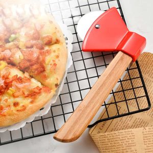 Axe Pizza Cutter Bamboo Handle Outils rotatifs rotatives Home Kitchen Cutting Tool Inventory Wholesale