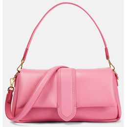 Axillaire schoudertas Gouden clutches Crossbodytassen Pluizig lamsleer Boekentas Portemonnee Effen handtassen met magnetische klep Matte glazuur Letter Hasp Hardware Twee bandjes