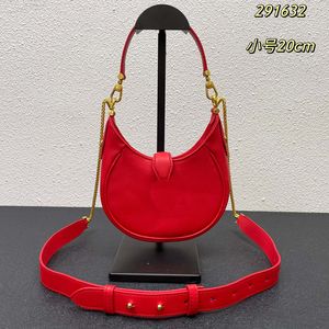 Bolsos de hombro axilares Bolsos de media luna Bolso cruzado para mujer Cadena Correa para el hombro Cartera de cuero Cowide Cabeza de serpiente Hebilla magnética extraíble