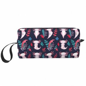 axolotl modèle sac de maquillage pour les femmes voyage organisateur cosmétique mignon salamandre stockage d'animaux sacs de toilette Dopp Kit Case Box s2Wb #