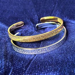 Ayatul Kursi Cuff Bangles voor vrouwen goud roestvrij staal Arabische armband messenger islam Koran moslim mannen sieraden geschenk ondersteuning grote hoeveelheid groothandel