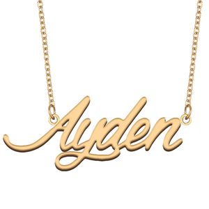 Ayden naamplaatjes roestvrij staal aangepaste naam ketting gepersonaliseerde hanger voor mannen jongens verjaardagscadeau beste vrienden sieraden 18k verguld