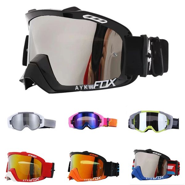 AykwFox lunettes de cyclisme moto vélo pour hommes lunettes Motocross Ski masque Snowboard lunettes de soleil 240111
