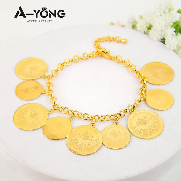 AYONG – Bracelet en or arabe plaqué 18 carats, accessoire turc pour femme musulmane et islamique, accessoires de fête, cadeau, 240104