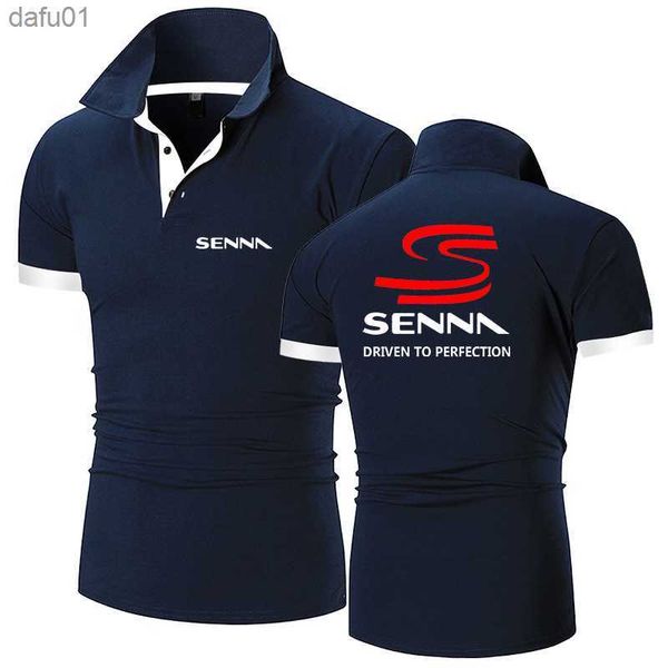 Ayrton Senna 2022 Hommes New Summer Hight Quality Polos Sports Print T-Shirt Manches Courtes Mode Casual Revers Streetwear Tops L230520