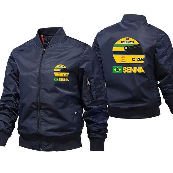 Ayrton Senna casque Bomber veste Ma-1 pilote Air hommes Streetwear manteaux d'hiver 5XL mâle coupe-vent vestes Parkas S-5XL 240103
