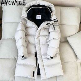 AYUNSUE hommes doudoune manteau d'hiver hommes chaud mode Coupon 90% blanc canard vestes grande taille vêtements longs Parkas KJ6392