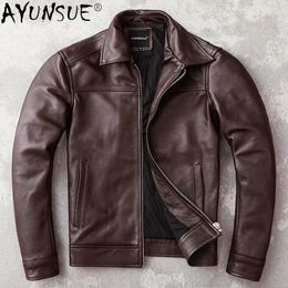 AYUNSUE hommes vestes en peau de vache véritable veste en cuir véritable hommes vêtements automne manteau hommes vêtements jaqueta couro masculino 231229