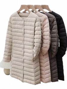 Ayunsue hiver ultra léger mince manteau en duvet de canard femmes printemps LG Slim chaud basique matelassé veste bouffante ED1957L g1av #