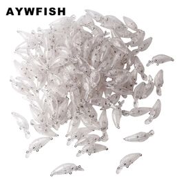 AYWFISH 2050PCS LOT Ongeverfd Hard Aas Blanks Kit Kunstmatige Crankbait Minnow Potlood Wobblers DIY Voor Bass Vissen Lokken Set 240312