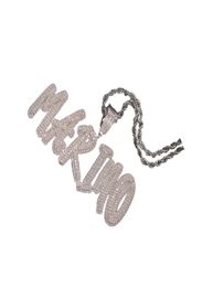 AZ Aangepaste Naam Letters Kettingen Heren Mode Hip Hop Sieraden Iced Out Gold Beginletter Hanger Ketting5133776